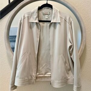 Tommy Bahama Silk Blouson Ecru Vintage Jacket